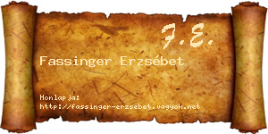 Fassinger Erzsébet névjegykártya
