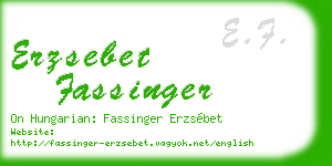 erzsebet fassinger business card